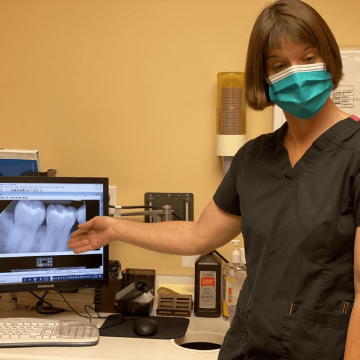 Staff explaining X-Ray